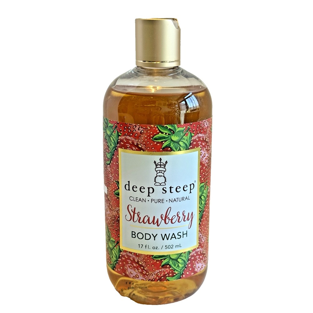 Deep Steep STRAWBERRY BODY‎ WASH 17 fl oz Clean Pure Natural Gluten Free Non-Gmo